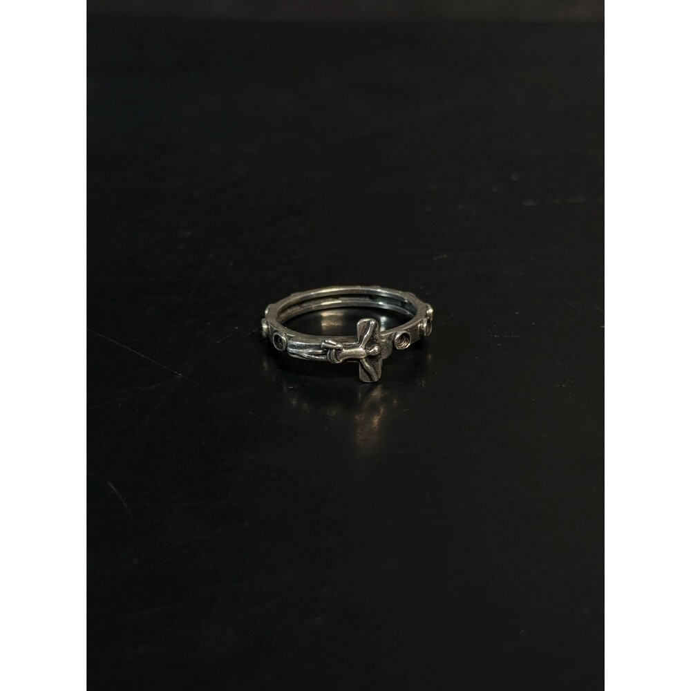 Irish 925 Sterling Silver Cross Ring Empty Gem Settings Size 9